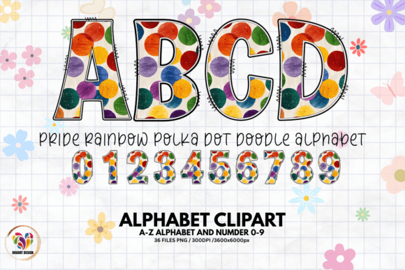 Download Pride Rainbow Polka Dot Doodle Alphabet - Polka Collection
