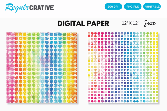 Download Colorful Polka Rainbow Dot Digital Paper - Polka Collection