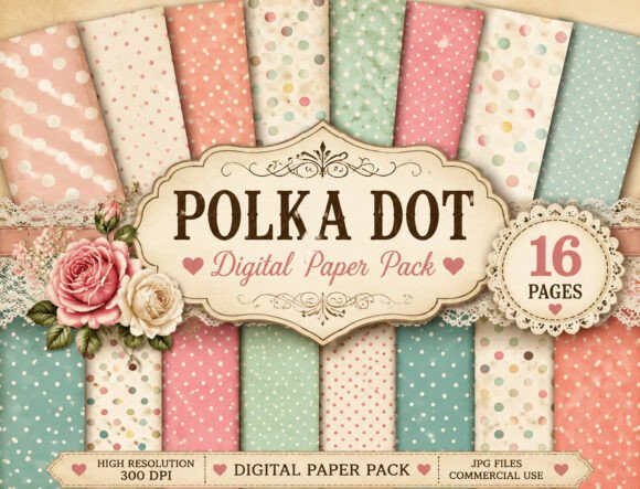 Download Vintage Grunge Polka Dot Paper - Polka Collection