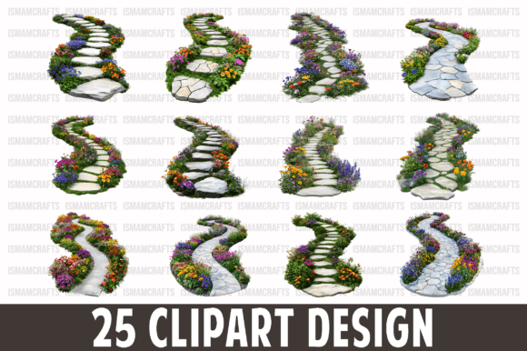 Download Flower Garden Pathway Isolated Clipart - Flower garden Collection