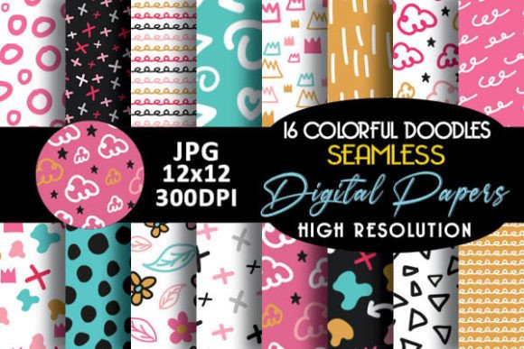 Download Colorful Seamless Doodles Simple Pattern - Simple pattern Collection