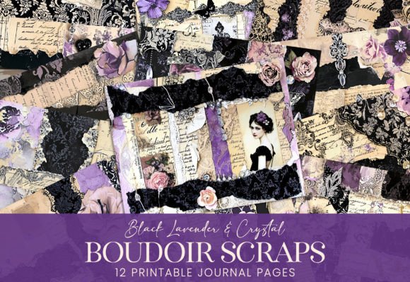 Download Boudoir Chic Scraps Black Lace Lavender - Black Collection