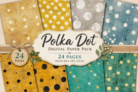 Download Grunge Polka Dot Junk Journal Paper - Polka Collection