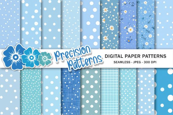 Download Blue Polka Dot Digital Seamless Patterns - Polka Collection