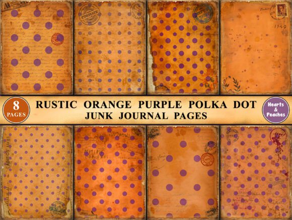 Download Rustic Orange Purple Polka Dot Pages - Polka Collection