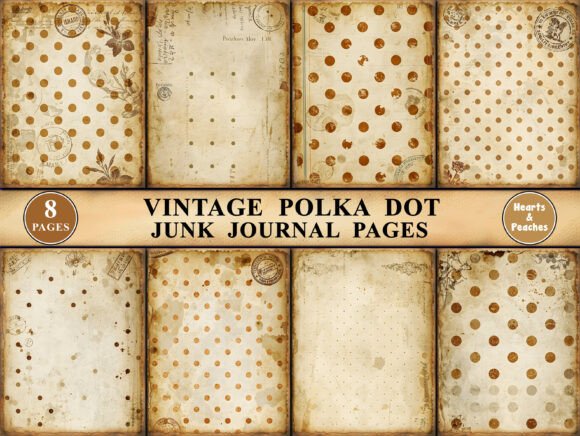 Download Vintage Polka Dot Junk Journal Pages - Polka Collection