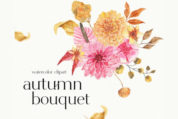 Download Watercolor Boho Autumn Floral Bouquet - Premium Resources