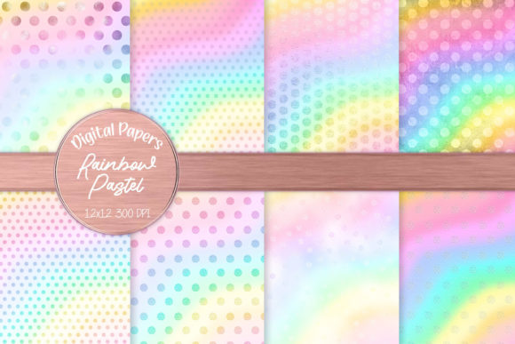 Download Metallic Pastel Rainbow Polka Dot Design - Polka Collection