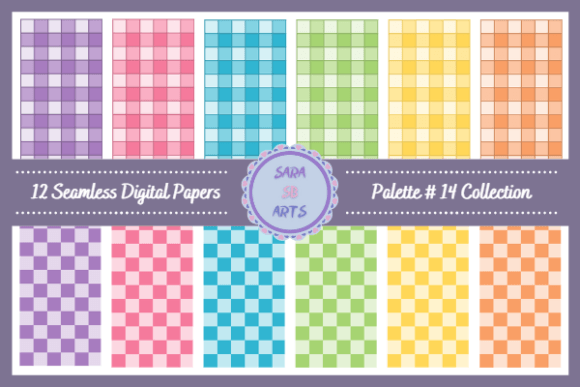 Download Seamless Rainbow Checkered Digital Paper - Seamless rainbow Collection