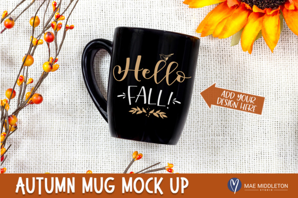 Download Fall / Autumn / Thanksgiving Black Mug Mock Up - High-res&nbsp; - Black Collection