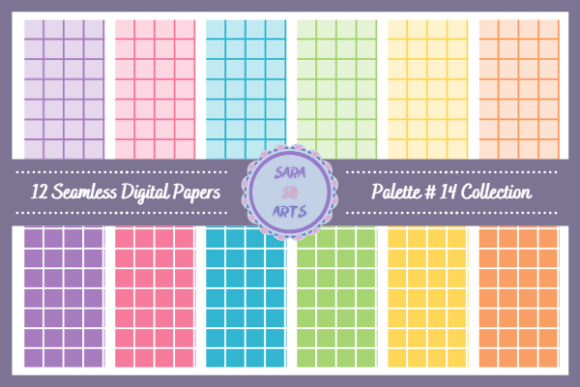 Download Seamless Rainbow Grid Digital Papers - Seamless rainbow Collection