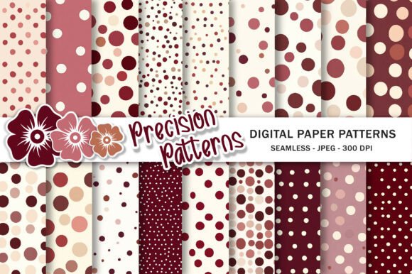 Download Burgundy Pink Polka Dot Digital Paper - Polka Collection