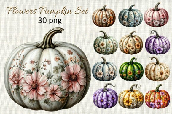 Download Floral Pumpkin Png Boho Fall Pumpkin - Premium Resources
